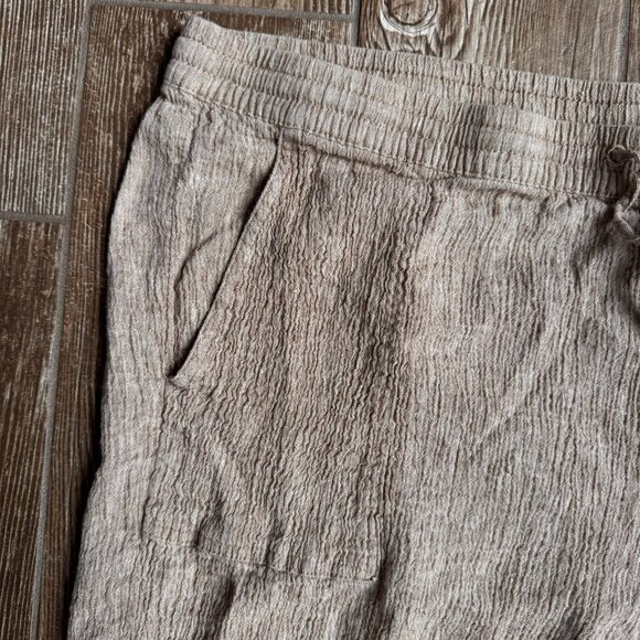 Pure Jill Cropped Pants Womens 3X Linen Blend Elastic Waist Pockets Pull On - Picture 4 of 6